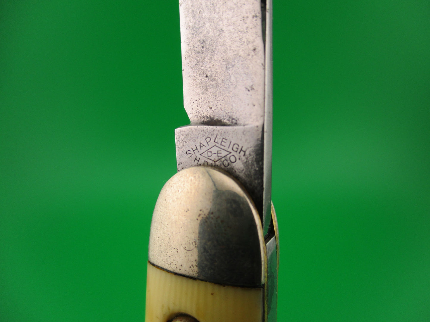 SHAPLEIGH HDW CO Large Double Ivory American Legion vintage automatic knife