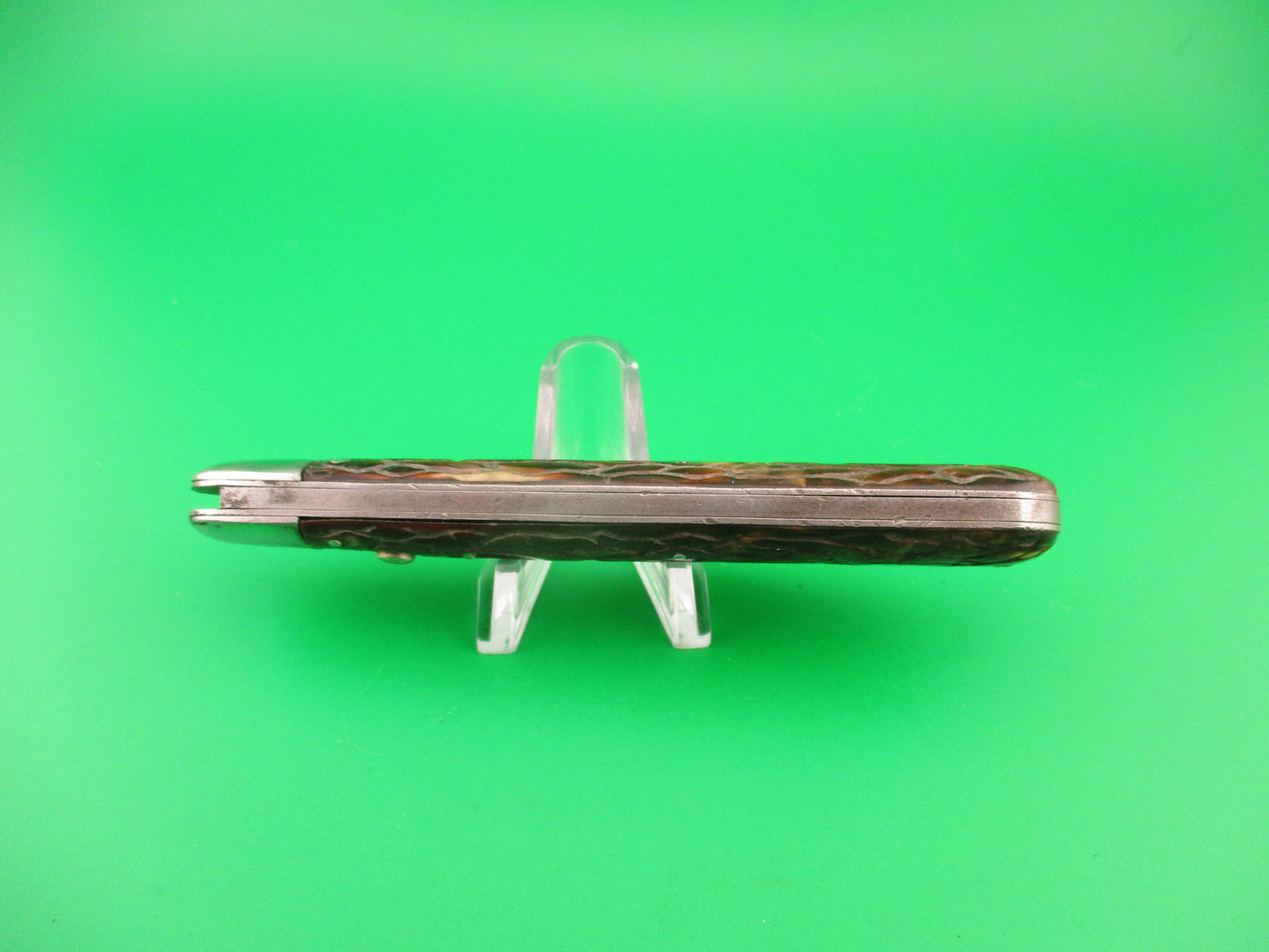 PRESTO Hunter Brain Wormgroove scales Vintage Schrade automatic knife