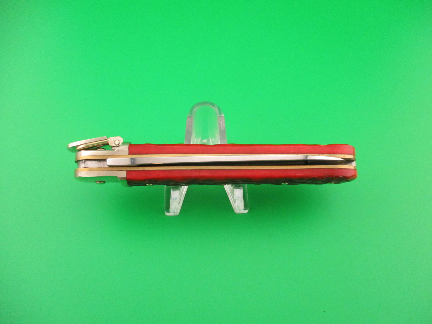 BOKER TREE BRAND CLASSIC 712 11cm German Lever automatic knife Red jigged bone