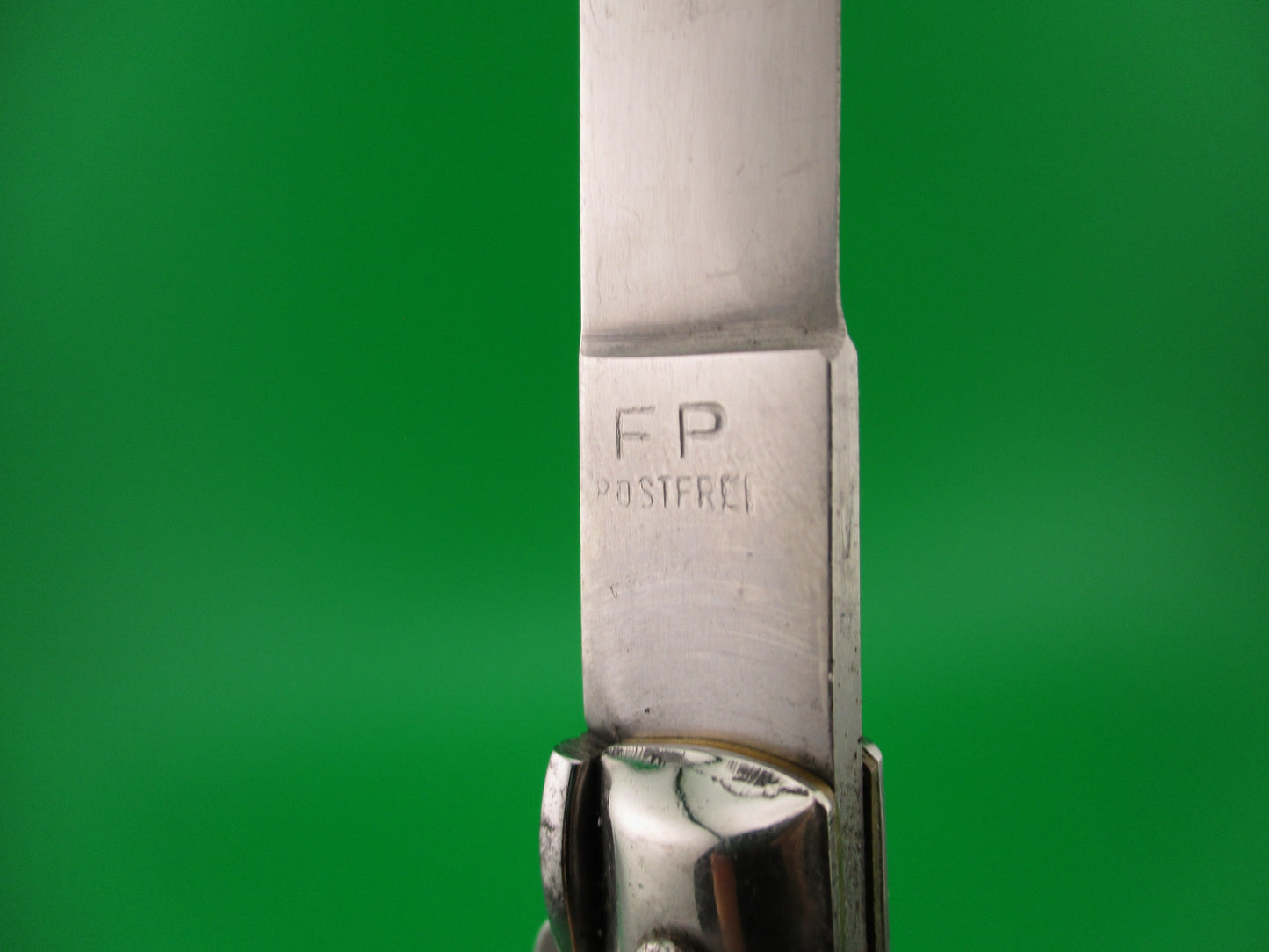 INOX FP ROSTFREI 28cm Italian Stiletto Black Scrimshaw Wolf Moon automatic knife