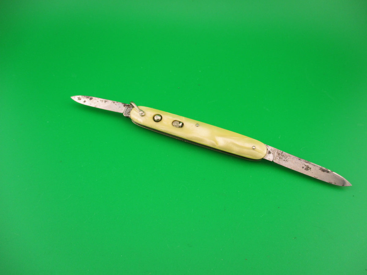 Schrade Cut Co small double Marine Pearl C.Muzzi & Co switchblade knife