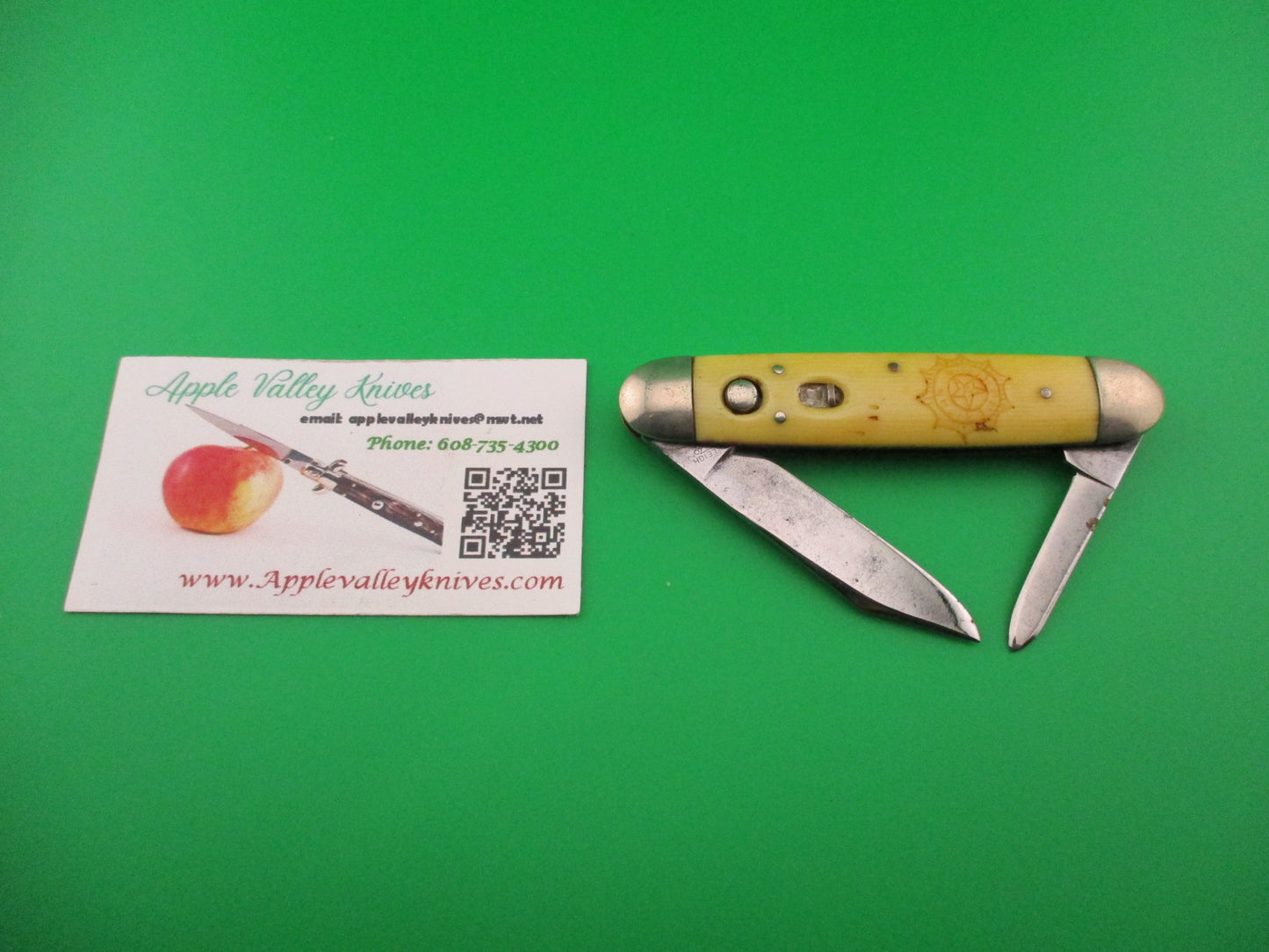 SHAPLEIGH HDW CO Large Double Ivory American Legion vintage automatic knife