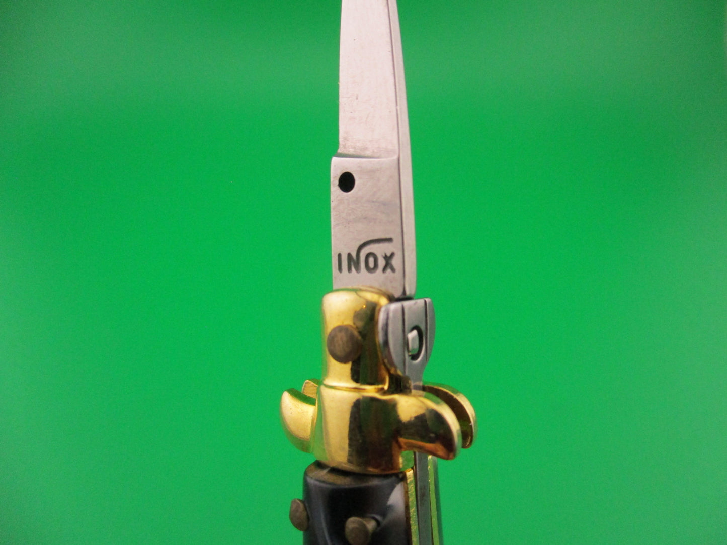 INOX 7cm Italian Mini Picklock Gold 4 pin vintage automatic knife Yellow tassel