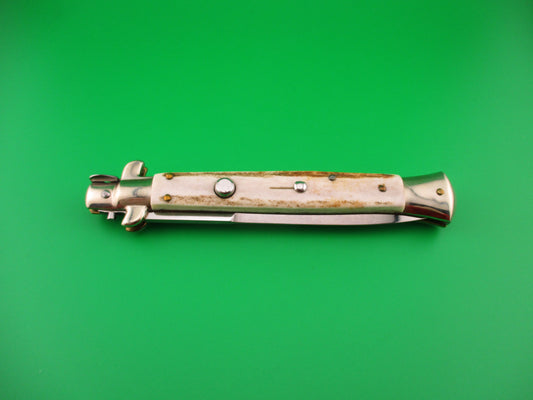 Walt's Flat Guard 28cm Italian Picklock Bayonet blade Stag automatic knife