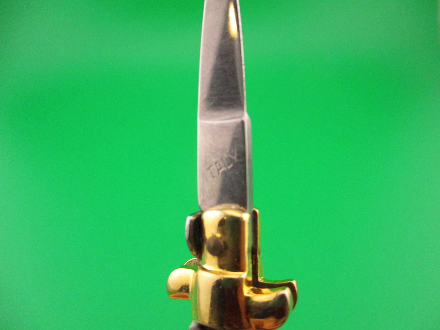 INOX 7cm Italian Mini Picklock Gold 4 pin vintage automatic knife Yellow tassel