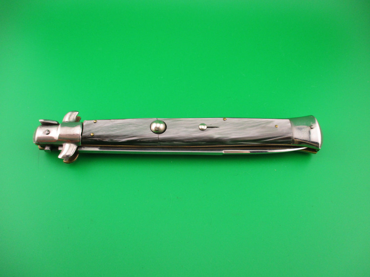 Rostfrei 7 33cm Italian Transitional Black lip pearl acrylic vintage automatic knife 4mm
