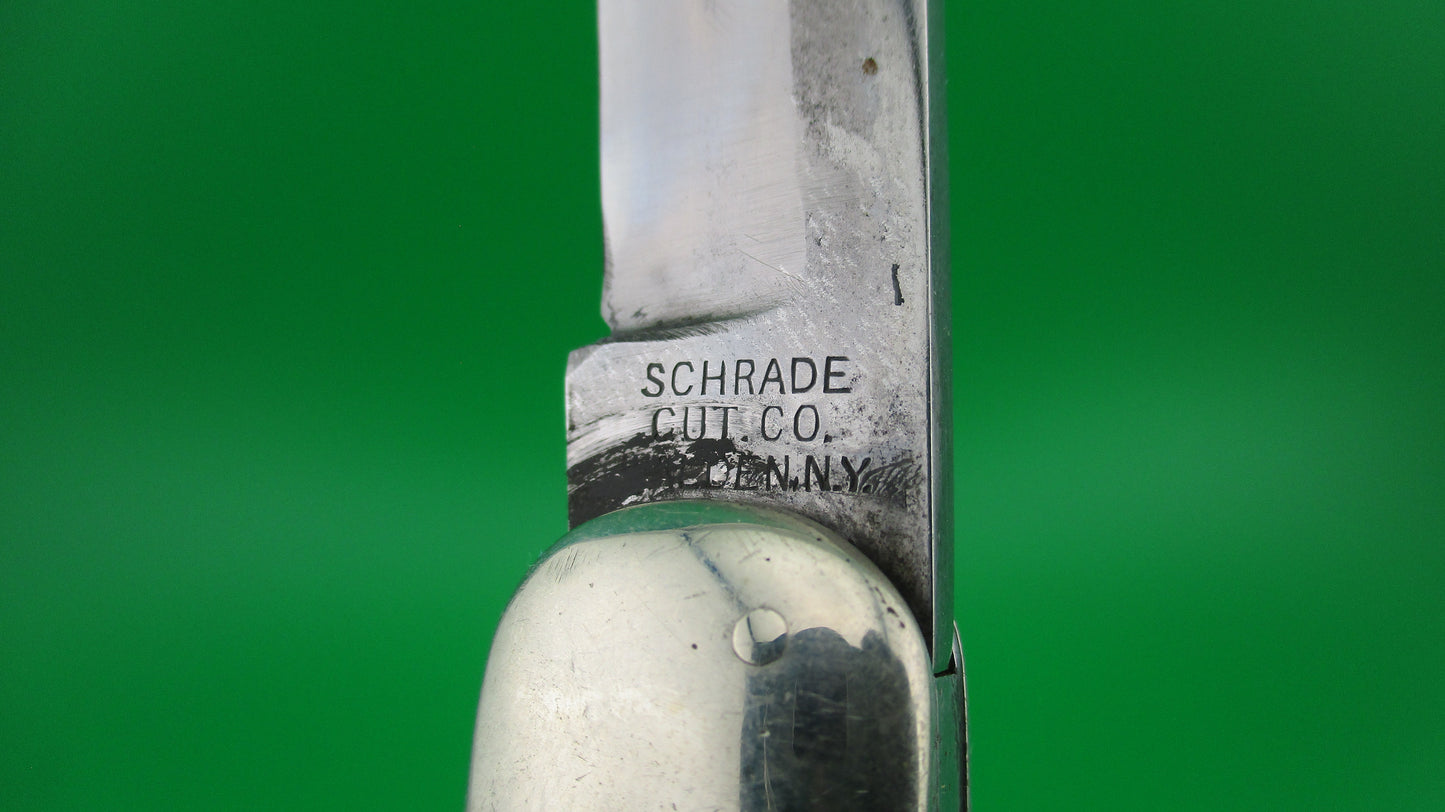 z SCHRADE CUT CO 1613 3/4 Hunting Knife Saber Grind bone vintage switchblade