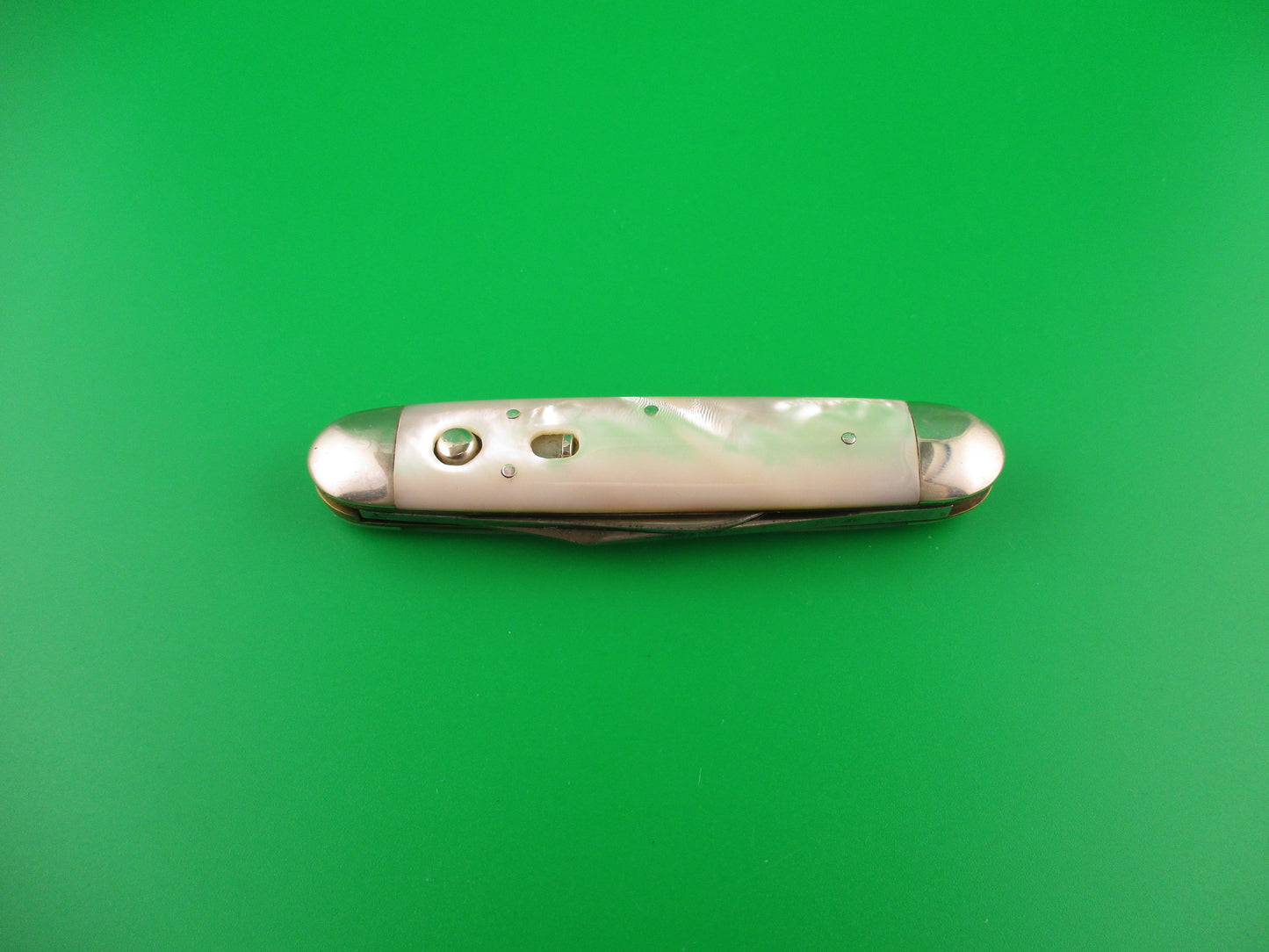 SCHRADE CUT CO Early 3 3/4" 7506B Large double MOP Full bolstered vintage switchblade