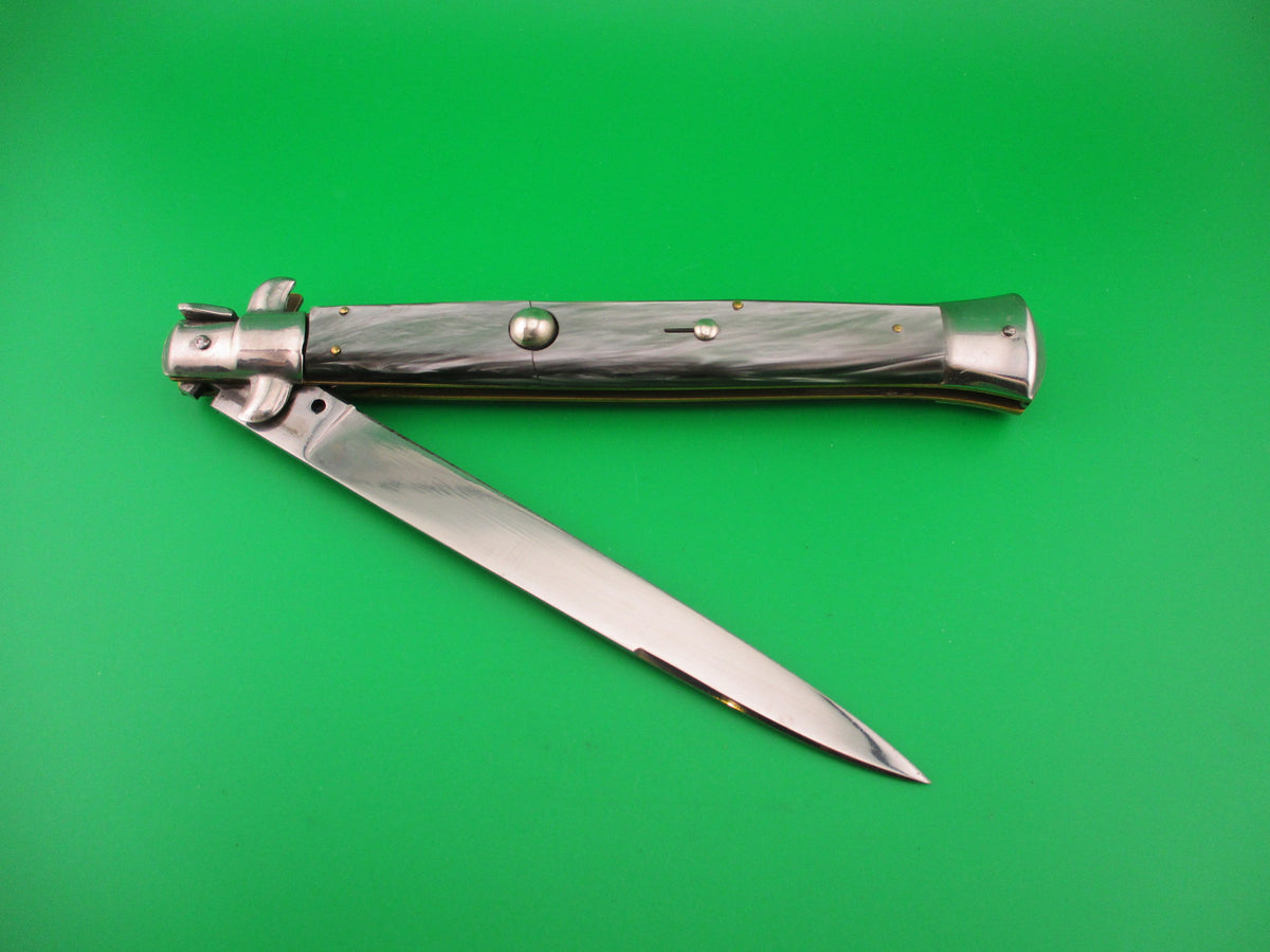 Rostfrei 7 33cm Italian Transitional Black lip pearl acrylic vintage automatic knife 4mm