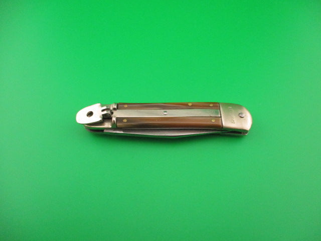 CCC GERMANY 10cm German Lever Caramel & Cream Horn Vintage automatic knife