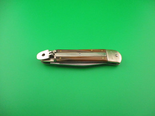 CCC GERMANY 10cm German Lever Caramel & Cream Horn Vintage automatic knife