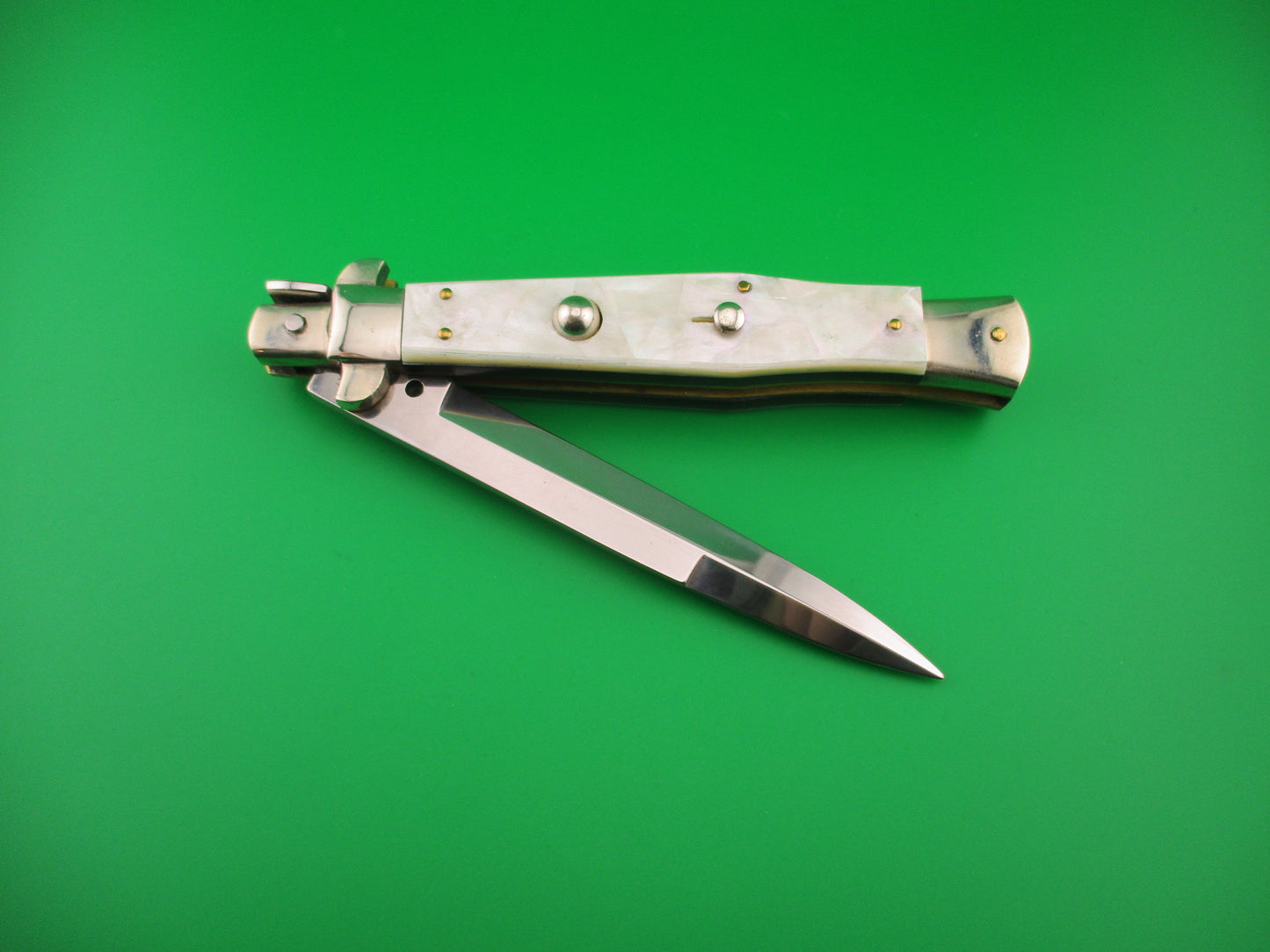 RENZO PASCOTTO 30cm Italian Picklock Wasp Body MOP 5mm back spring switchblade