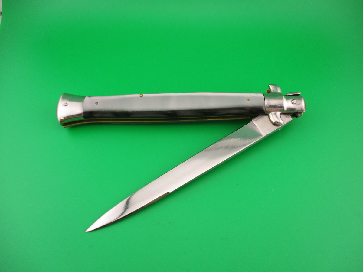 Rostfrei 7 33cm Italian Transitional Black lip pearl acrylic vintage automatic knife 4mm