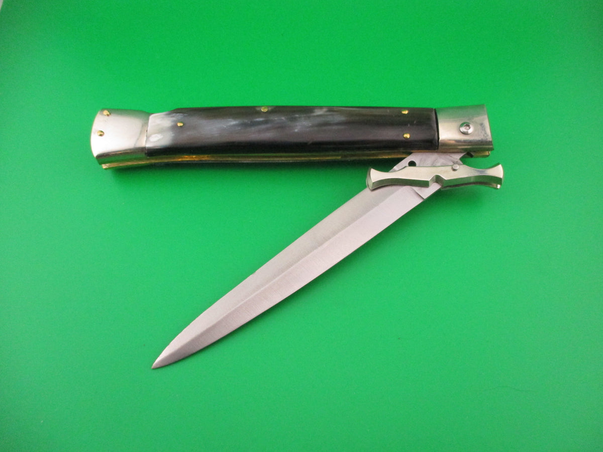 Renzo Pascotto 33cm Italian BATWING swing guard Dagger Horn Automatic knife