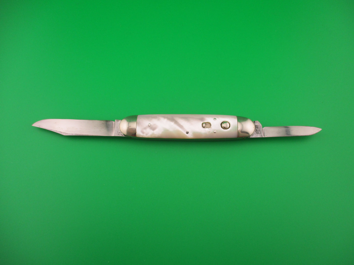 SCHRADE CUT CO Early 3 3/4" 7506B Large double MOP Full bolstered vintage switchblade