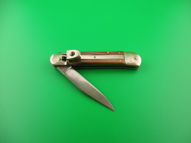 CCC GERMANY 10cm German Lever Caramel & Cream Horn Vintage automatic knife