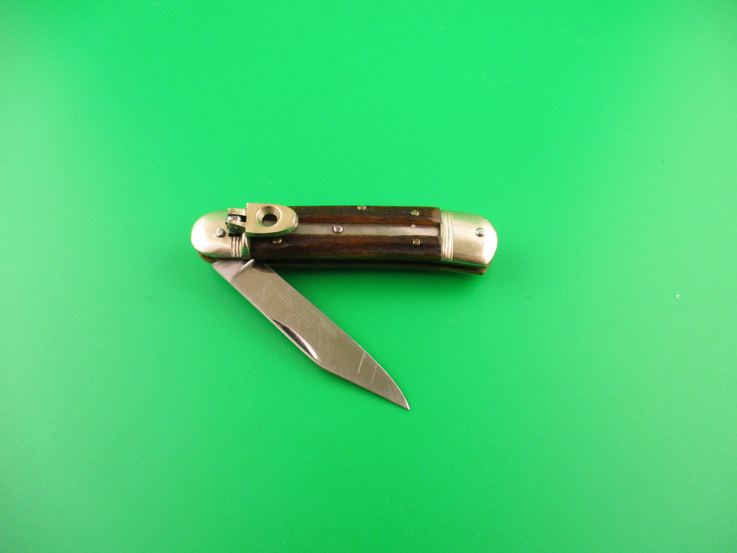 Hubertus 8cm West German Lever Liliput Stag automatic knife