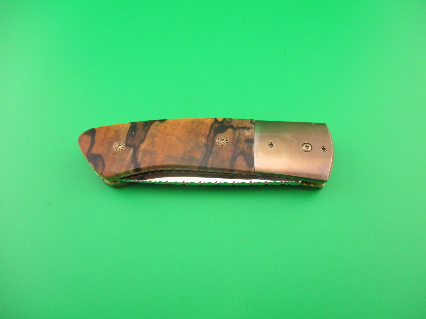 Doc Hagen Custom 7 inch Bolster Release automatic knife Spalted Maple