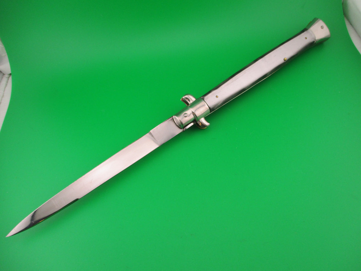 Rostfrei 7 33cm Italian Transitional Black lip pearl acrylic vintage automatic knife 4mm