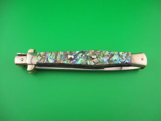 RENZO PASCOTTO 35cm Italian Picklock Flatguard Abalone automatic knife