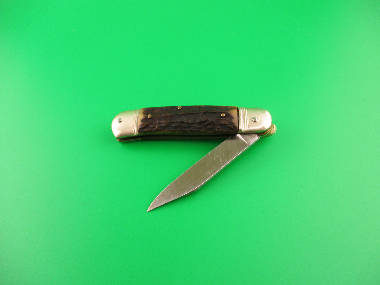 Hubertus 8cm West German Lever Liliput Stag automatic knife