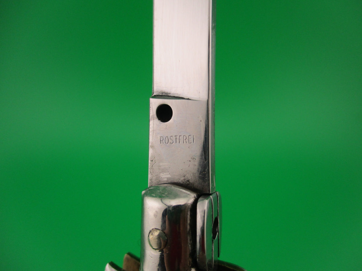 ROSTFREI 16cm Italian Stag stiletto Oreste Dibon swivel bolster automatic knife