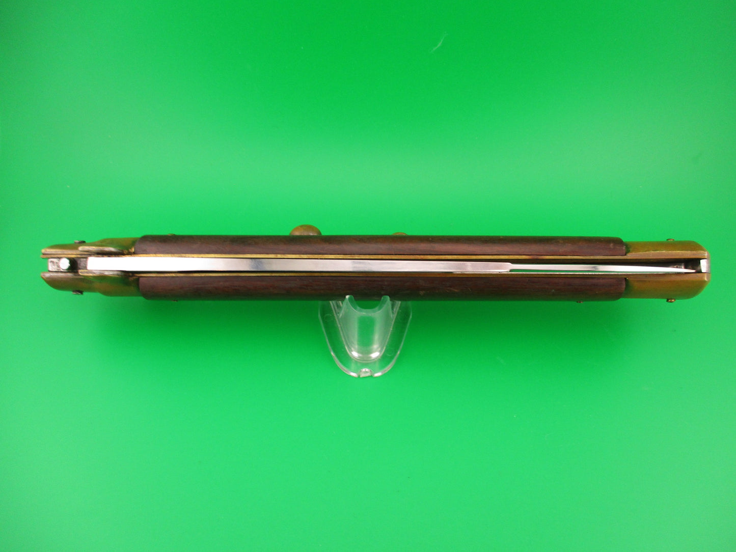 ROSTFREI ITALY 45cm Italian Stiletto Wood/Brass 18 inch Swivel bolster automatic knife