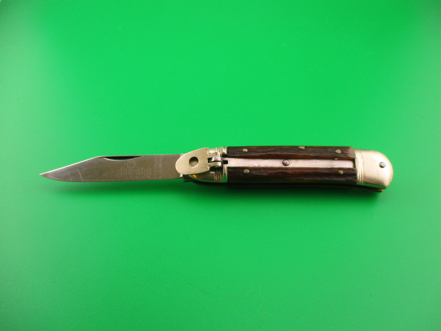 Hubertus 8cm West German Lever Liliput Stag automatic knife