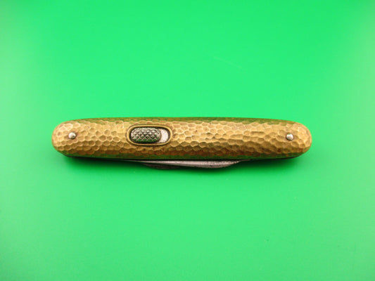 RARE Flylock Double Gold Hammered Antique automatic knife