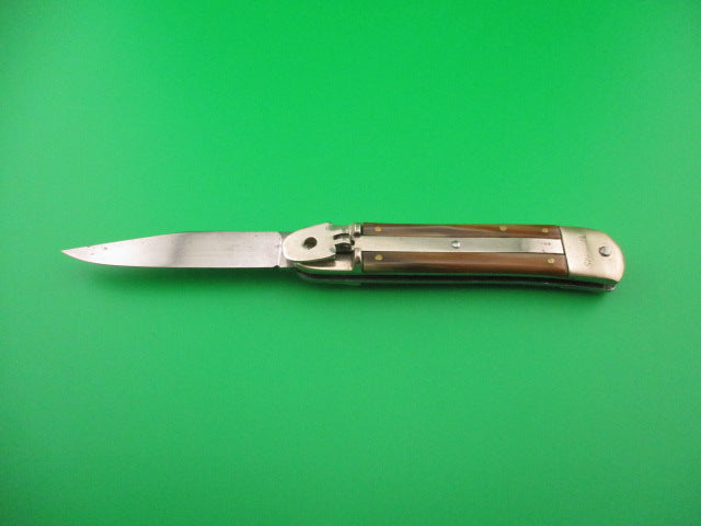 CCC GERMANY 10cm German Lever Caramel & Cream Horn Vintage automatic knife