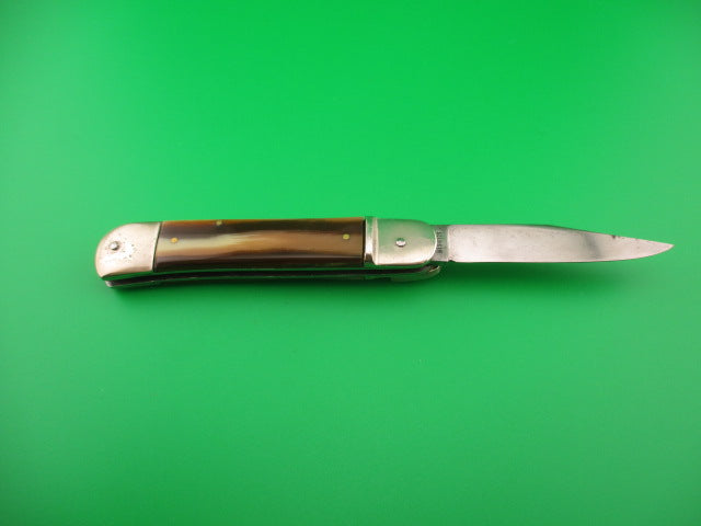 CCC GERMANY 10cm German Lever Caramel & Cream Horn Vintage automatic knife