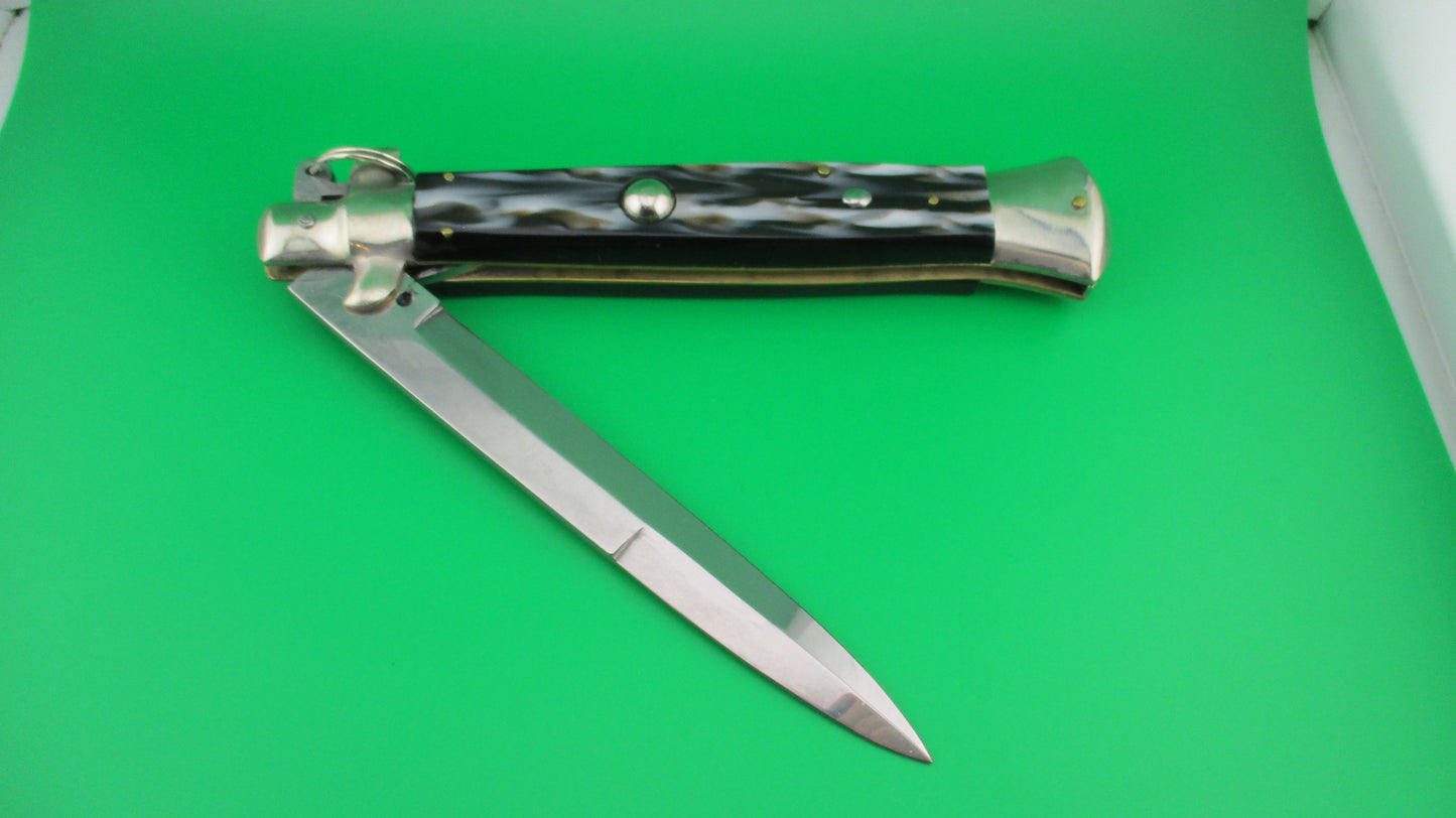 z Italian 38cm Ring pull Stiletto automatic knife vintage Imitation horn