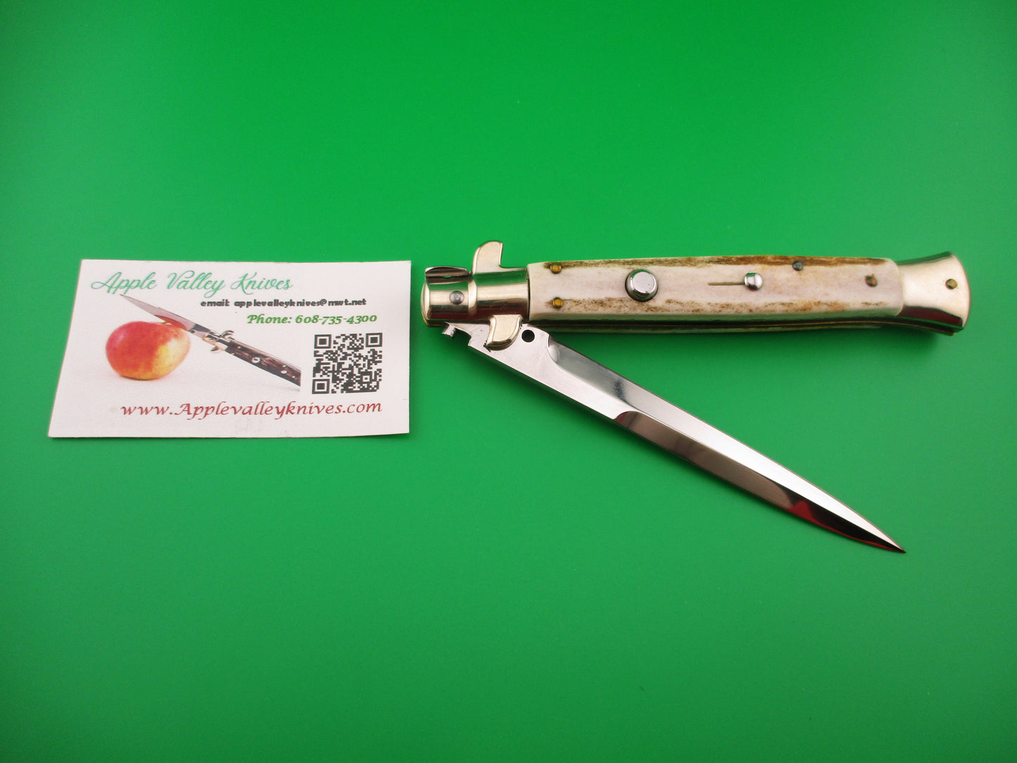 Walt's Flat Guard 28cm Italian Picklock Bayonet blade Stag automatic knife