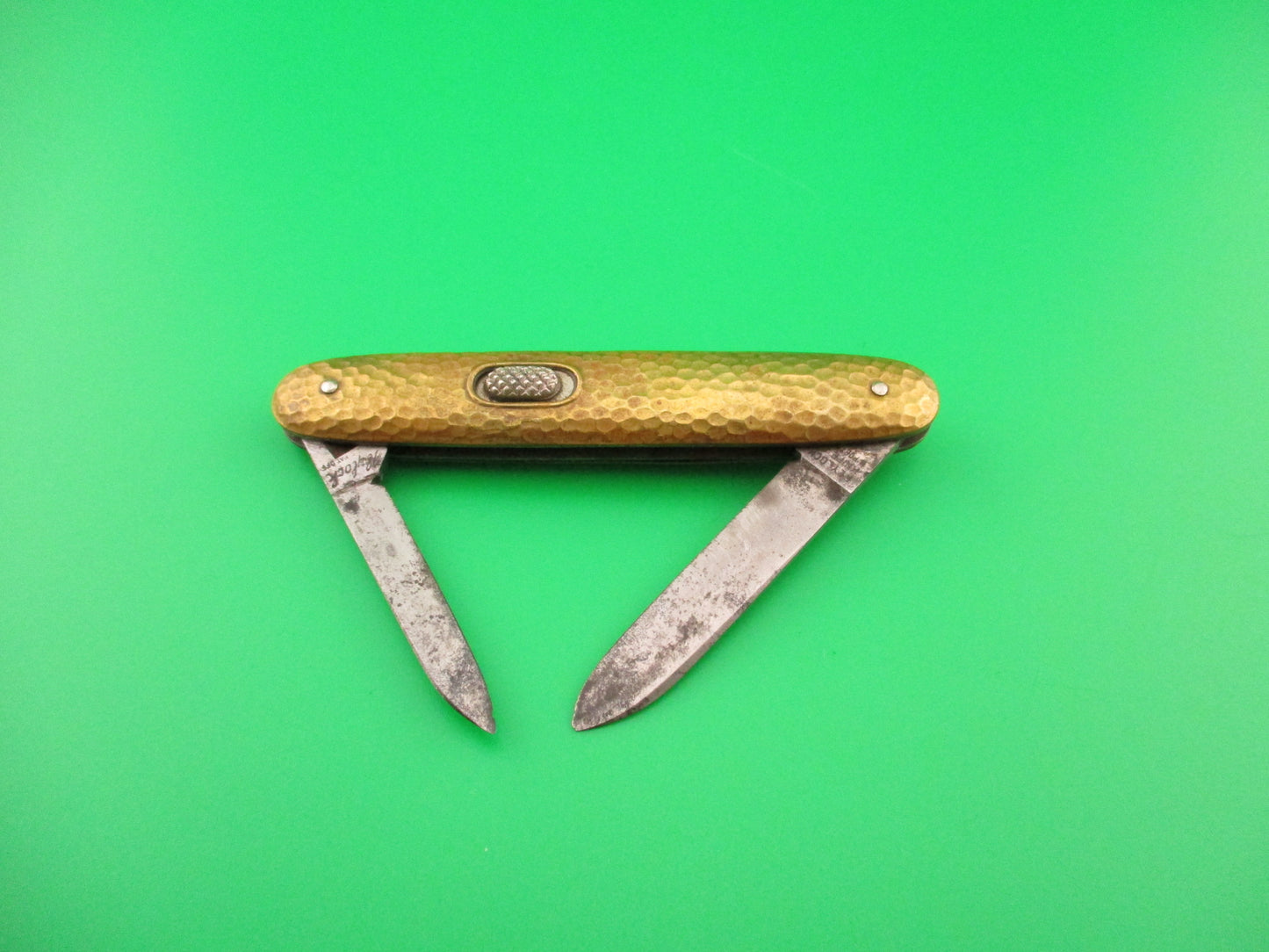 RARE Flylock Double Gold Hammered Antique automatic knife