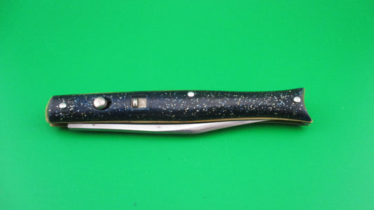 z Edgemaster Fishtail Blue Sparkle 1950s vintage switchblade knife 301