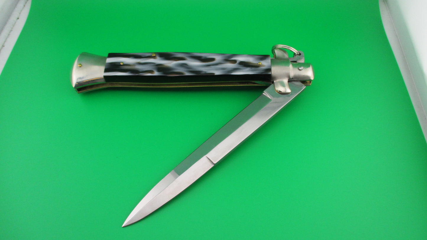 z Italian 38cm Ring pull Stiletto automatic knife vintage Imitation horn