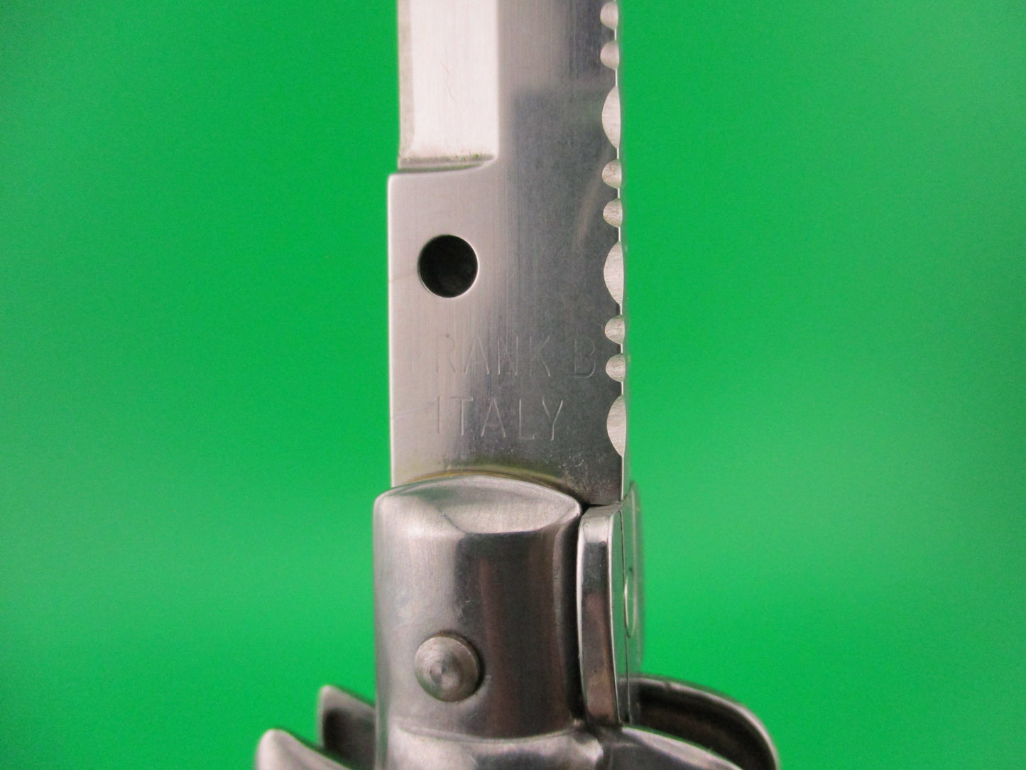 FRANK B 28cm Italian Swivel bolster Bayonet blade ABALONE automatic knife