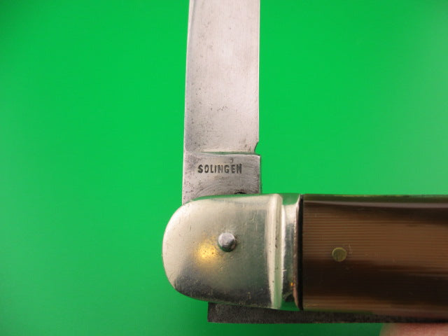 CCC GERMANY 10cm German Lever Caramel & Cream Horn Vintage automatic knife