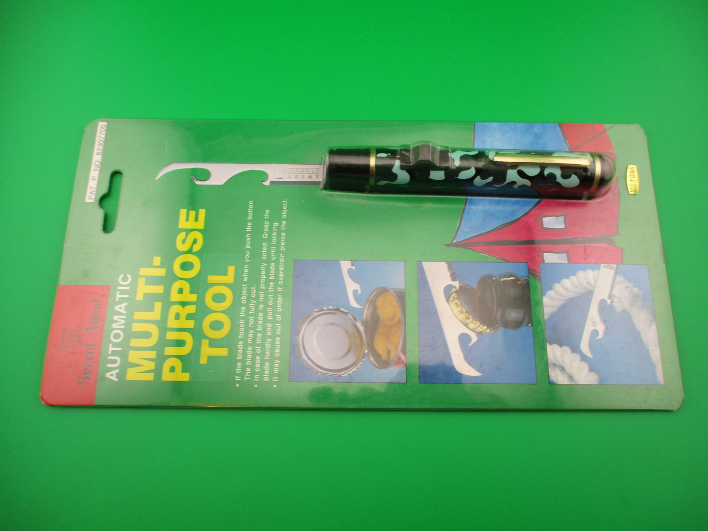 SECRET AGENT Automatic Multi Purpose Tool Opener Pen Knife New Old Stock