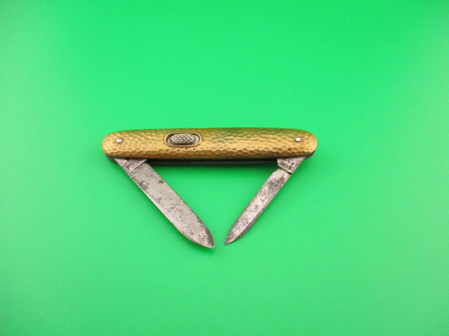 RARE Flylock Double Gold Hammered Antique automatic knife
