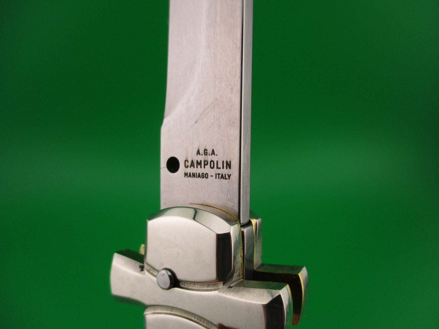 z AGA CAMPOLIN MANIAGO ITALY 23cm Italian Horn Maltese Lockback automatic knife