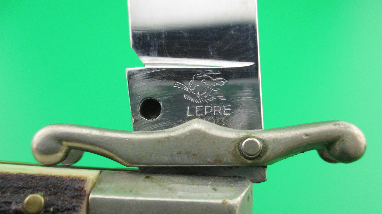 LEPRE INOX Rabbit 23cm Italian Hunter Swing guard Shell puller Fulcrum Stag switchblade