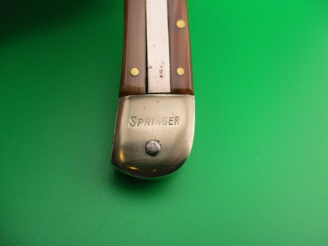 CCC GERMANY 10cm German Lever Caramel & Cream Horn Vintage automatic knife