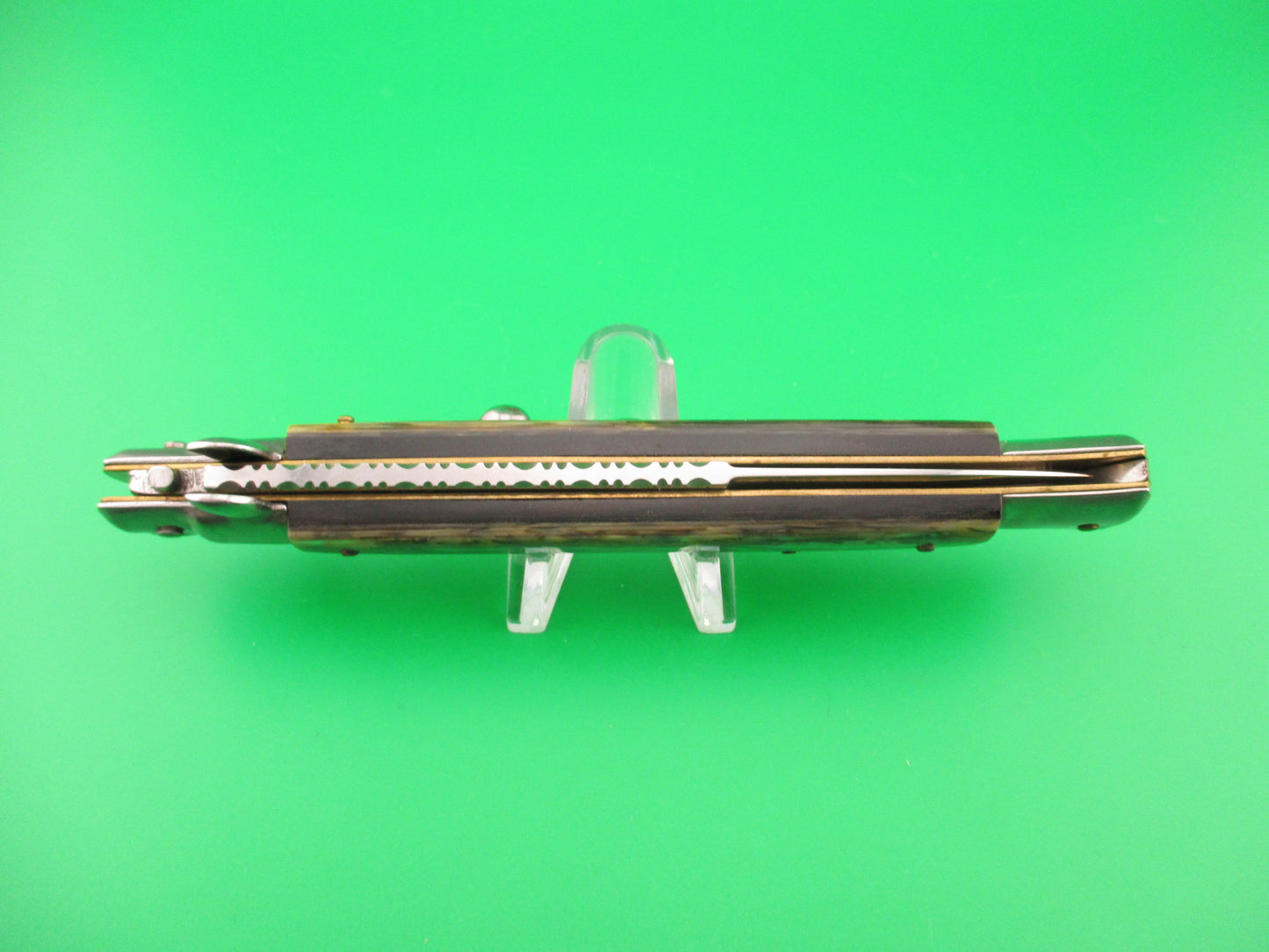 FRANK B 28cm Italian Swivel bolster Bayonet blade ABALONE automatic knife