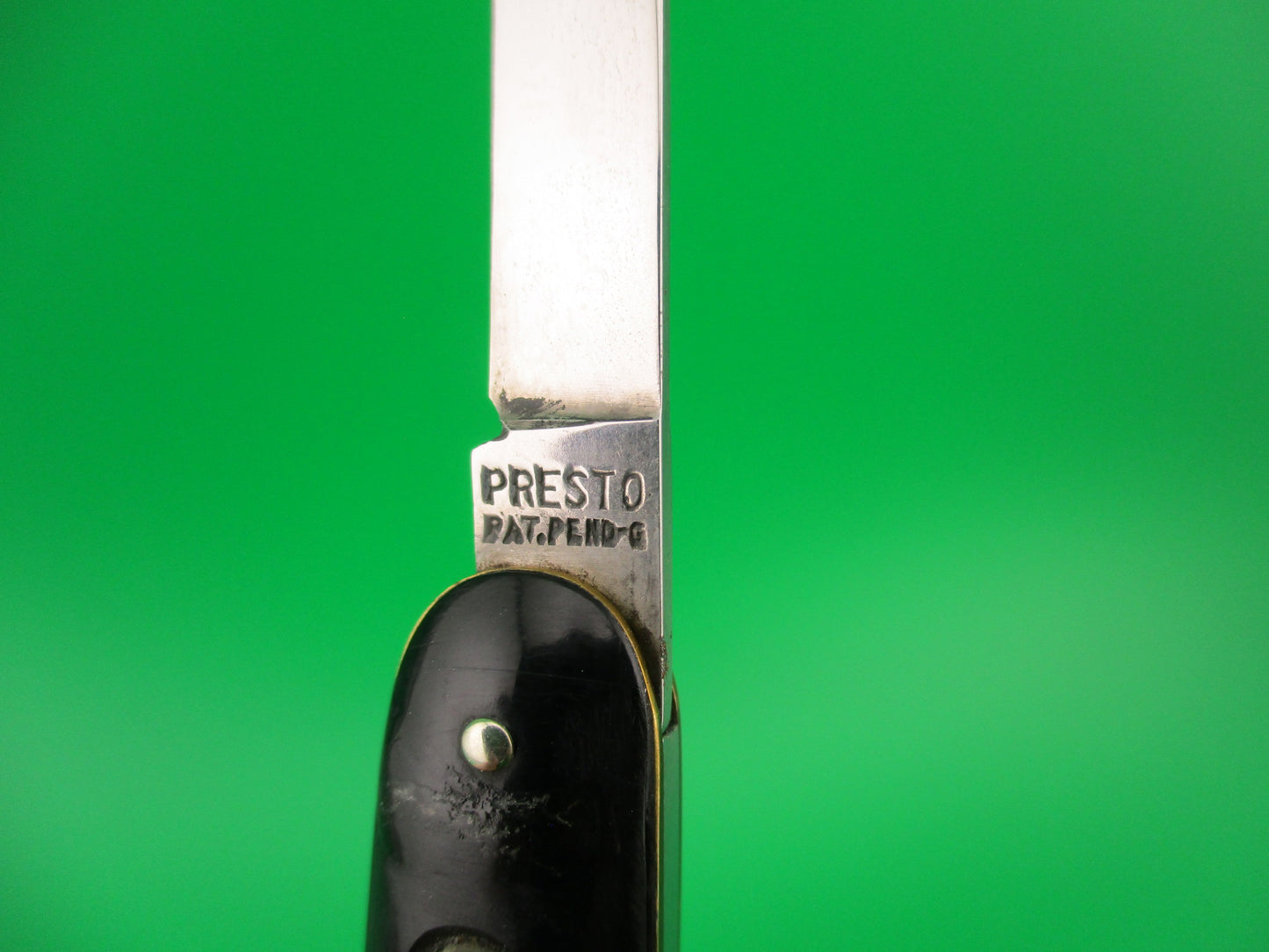 PRESTO Double Black Etched Advertising Vintage automatic knife