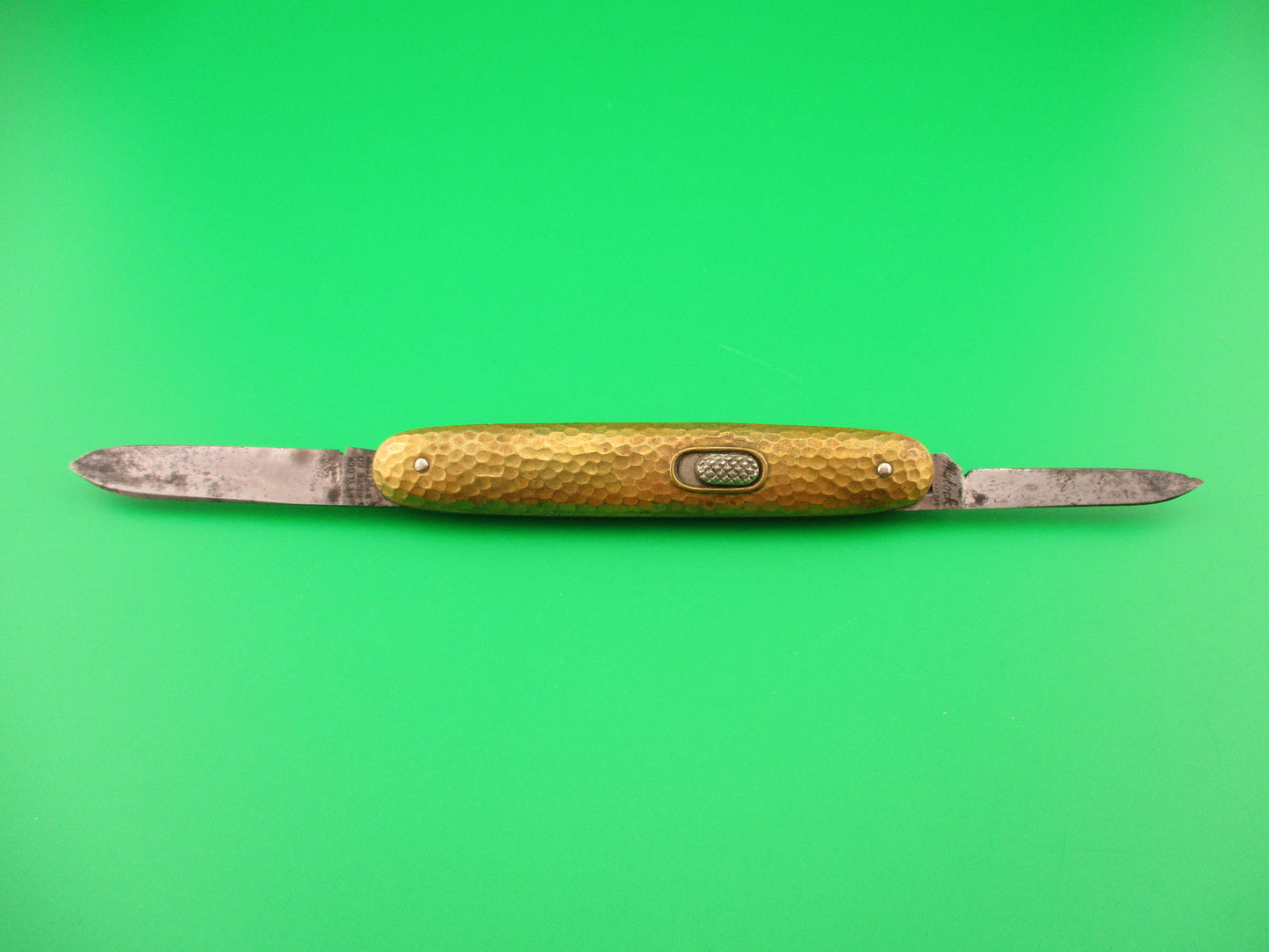 RARE Flylock Double Gold Hammered Antique automatic knife
