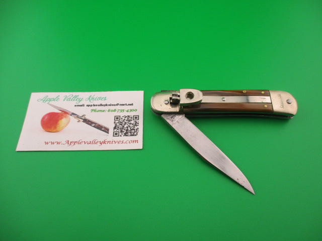 CCC GERMANY 10cm German Lever Caramel & Cream Horn Vintage automatic knife