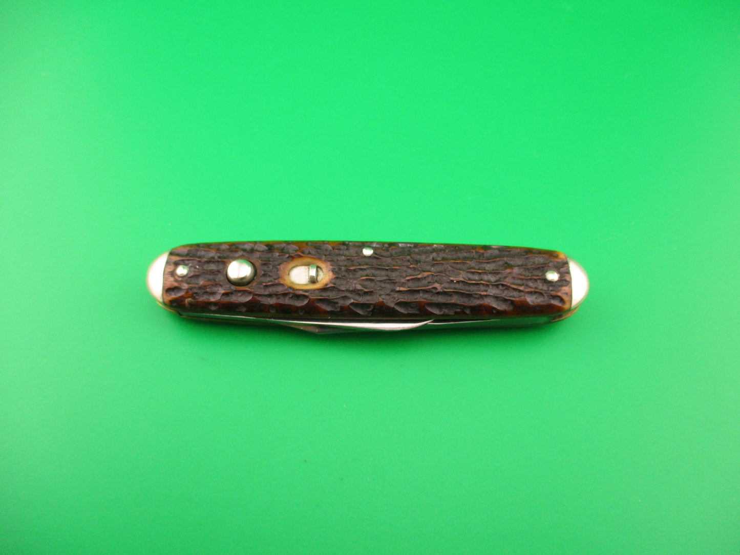 Schrade Cut Co Large Early Double Pick bone Clip/pen Tip bolsters automatic knife 7503 3/4T