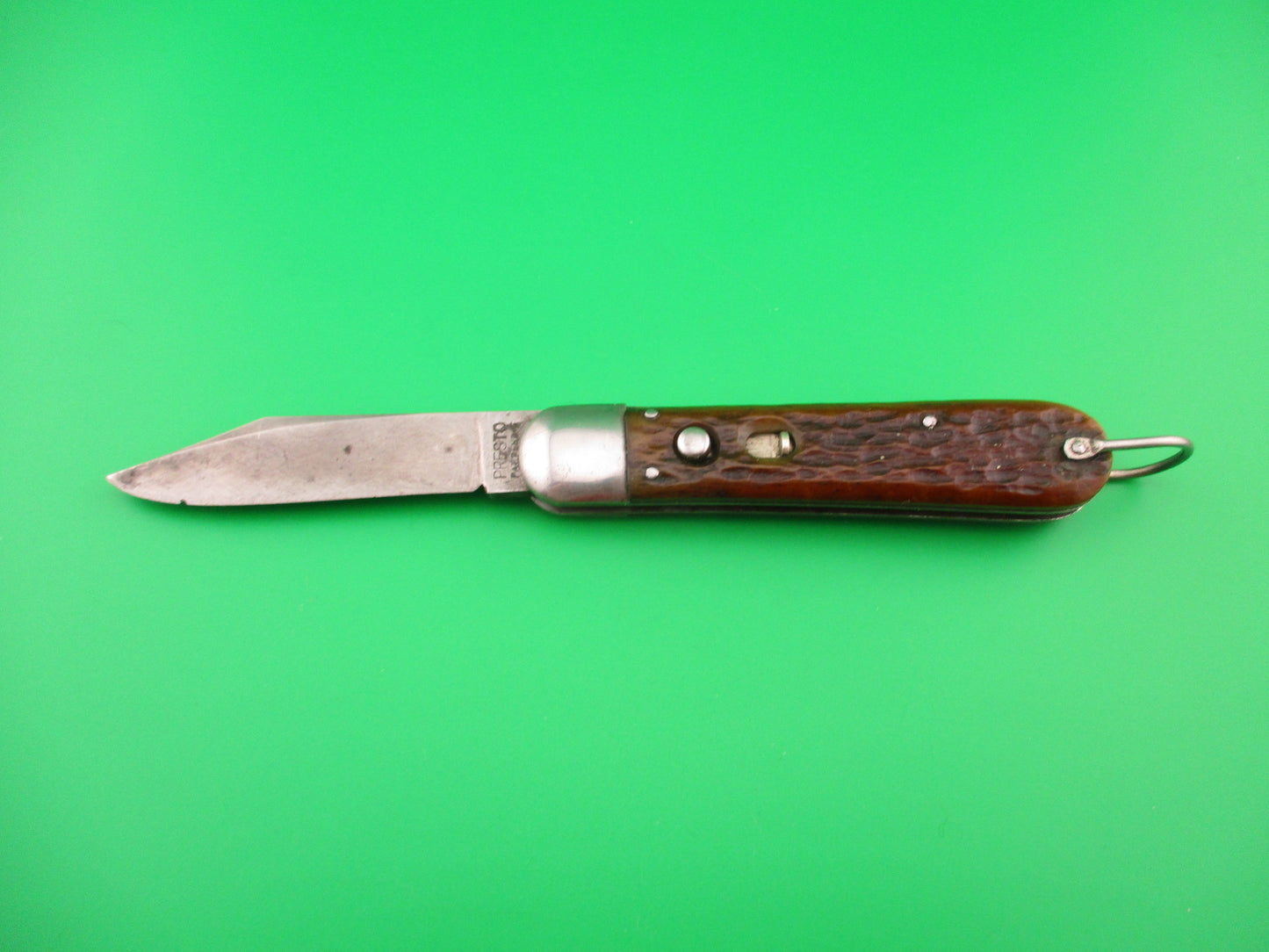 PRESTO M2 Bone WWII 1940s Geo Schrade vintage Paratrooper automatic knife