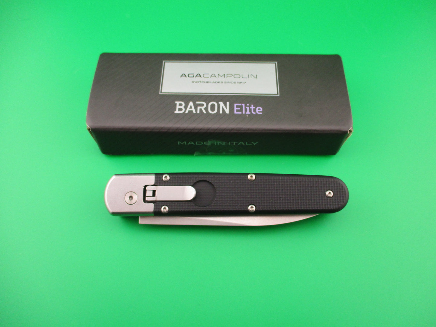AGA CAMPOLIN BARON ELITE 20cm Italian inverted Lever automatic knife NIB